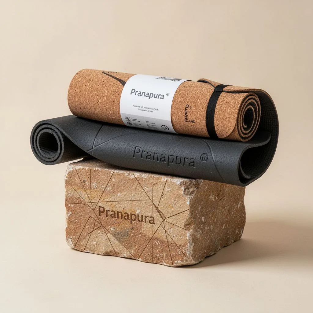 Pranapura Esterilla de Yoga Alinea Pro en Caucho Natural y Corcho